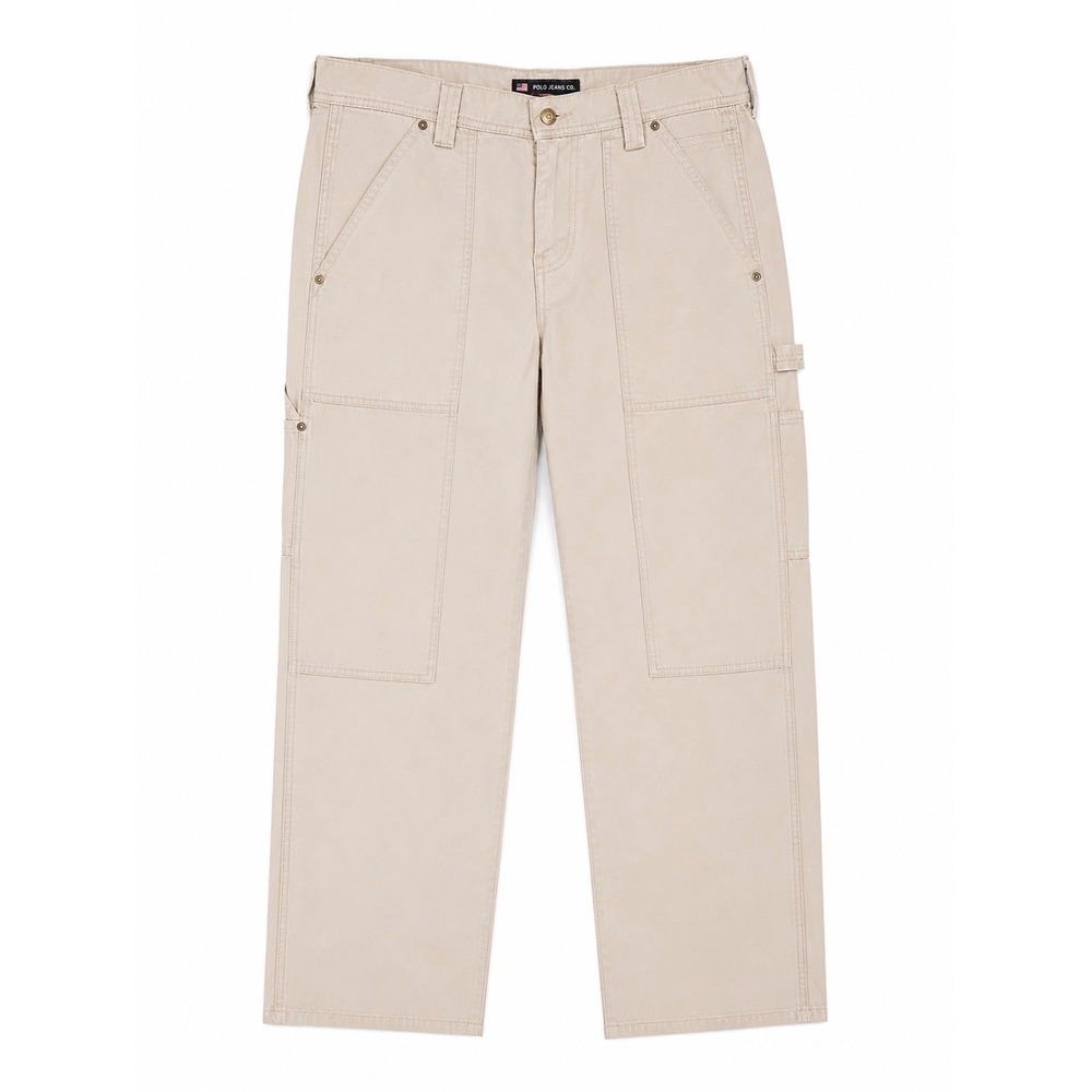 Polo Jeans Co Ralph Lauren Carpenter Pants 33x34 Beige Utility Workwear Y2K